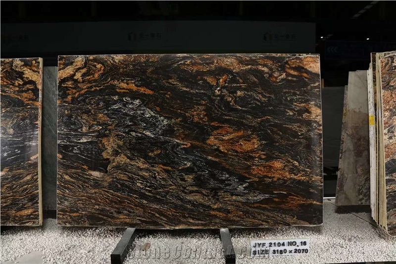 Gold Galaxy Cosmic Gold Granite Slabs Black Taurus Slabs