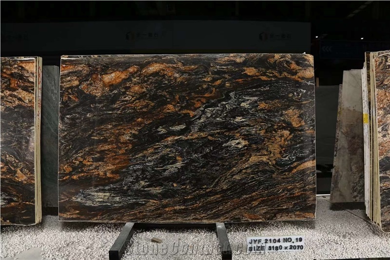 Gold Galaxy Cosmic Gold Granite Slabs Black Taurus Slabs