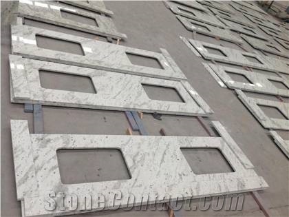 Good Material Andromeda White Granite Prefab Vanity Top