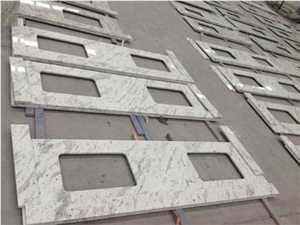 Good Material Andromeda White Granite Prefab Vanity Top