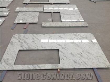 Good Material Andromeda White Granite Prefab Vanity Top