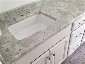 Good Material Andromeda White Granite Prefab Vanity Top