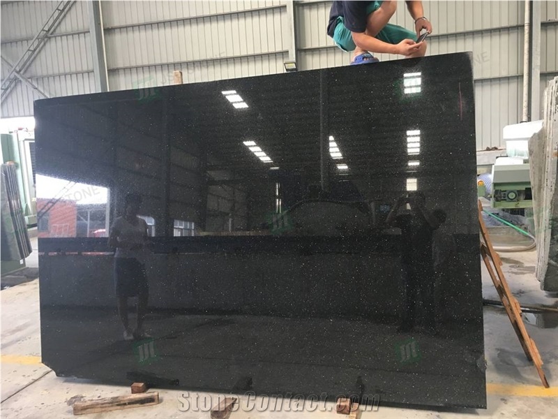 Good Price Factory Directly Black Galaxy Granite Big Slabs