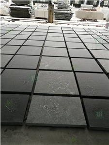 Sandblasted Alps Black Granite Stone Floor Tiles