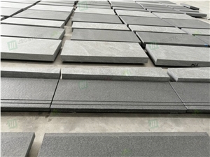 Sandblasted Alps Black Granite Stone Floor Tiles