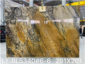 Shangri La Gold & Brown Natural Quartize Bookmatching Slabs