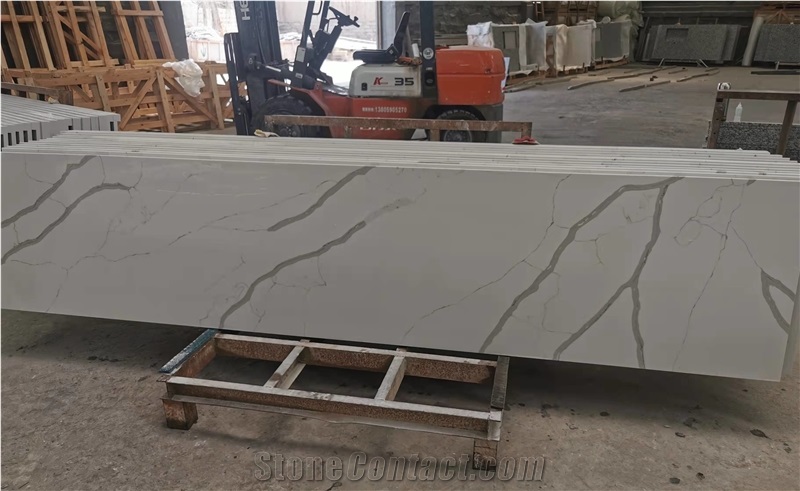 Calacatta White Customized Quartz Stone Countertops