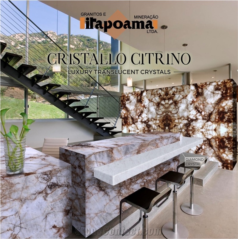 Citrino Crystal Quartzite Slabs