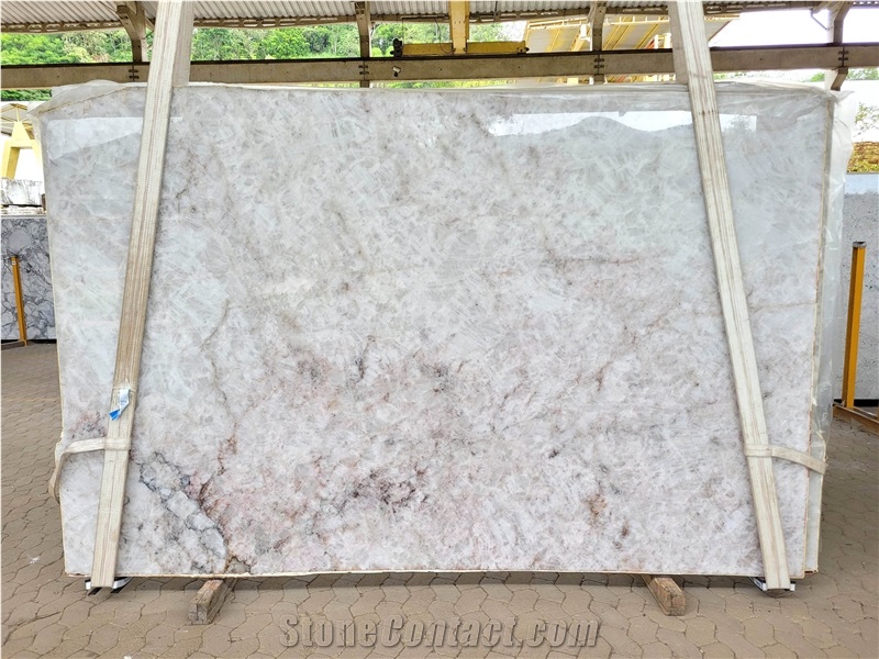 White Citrino Crystal Quartzite Slabs