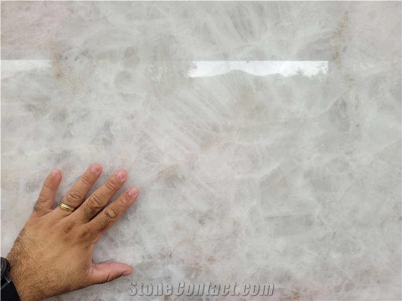 White Citrino Crystal Quartzite Slabs