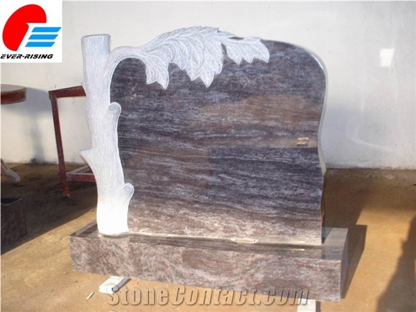 Bahamas Blue Granite Tree Styles Headstone