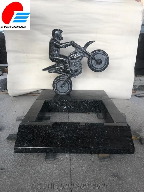 Motorcycle Engraved  Tombstone, Heart Tombstones