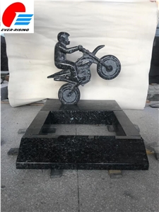 Motorcycle Engraved  Tombstone, Heart Tombstones
