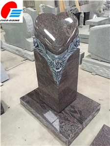 Paradiso Granite Headstone, Upright Headstone,Rose Headstone