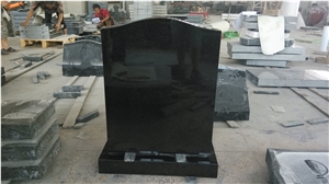 Upright Headstone With Starry Black Granite From Our Quarry