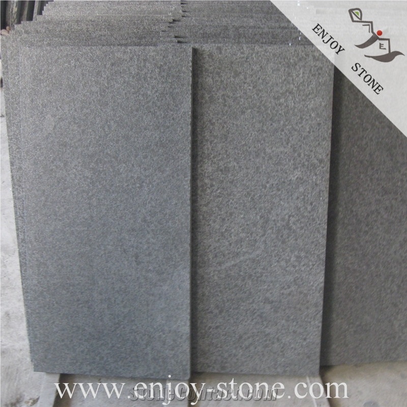 Flamed Fuding Black Basalt Slab/Tile