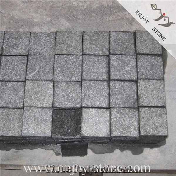 Fuding's G684 Flamed Black Pearl Basalt Cobble/Paving Stone