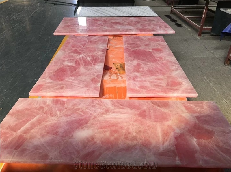 Pink Crystal Onyx Slabs Natural Luxury Tiles