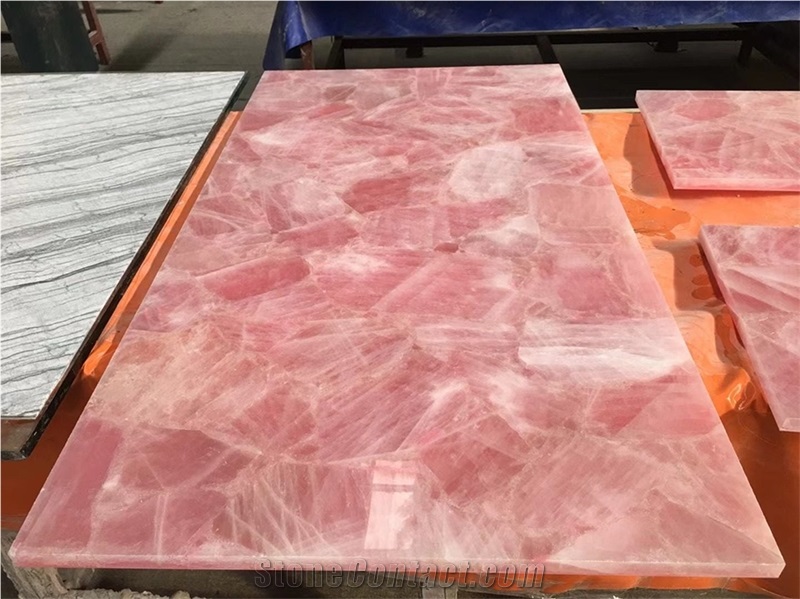 Pink Crystal Onyx Slabs Natural Luxury Tiles