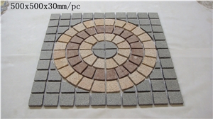 Anti-Slip Light Grey Granite Cubes On Mesh Paving Set