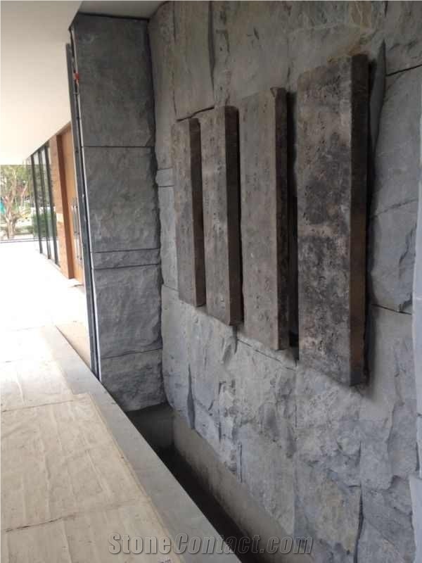 Atlantic Blue Sky Quartzite Split Wall Panel Mushroom Stone