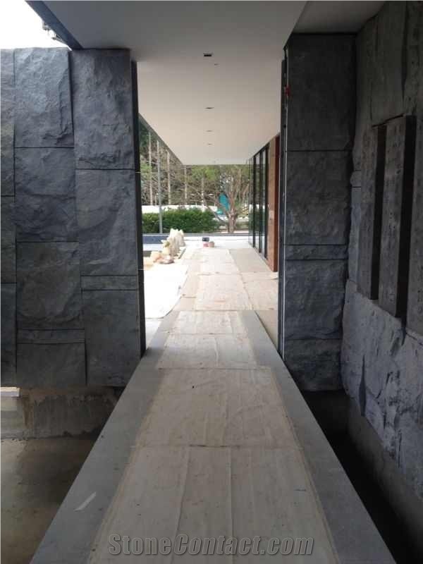 Atlantic Blue Sky Quartzite Split Wall Panel Mushroom Stone