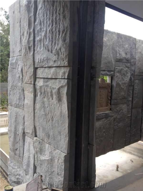 Atlantic Blue Sky Quartzite Split Wall Panel Mushroom Stone