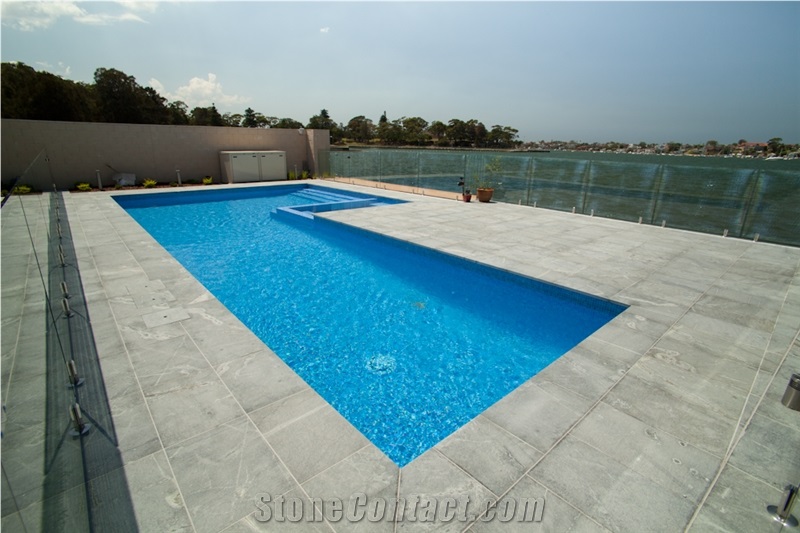Blue Sky Quartziye Pool Pavers Custmization Size & Surface
