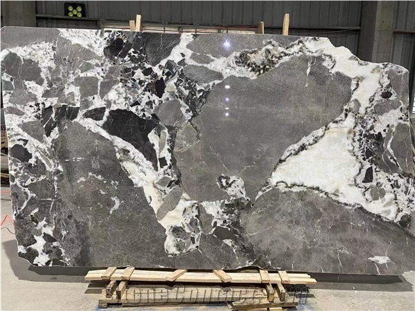 Calacatta Grey Brown White Transparent Slab For Floor Tiles