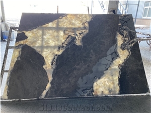 Calacatta Grey Brown White Transparent Slab For Floor Tiles