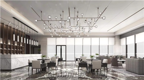 Calacatta Grey Brown White Transparent Slab For Floor Tiles