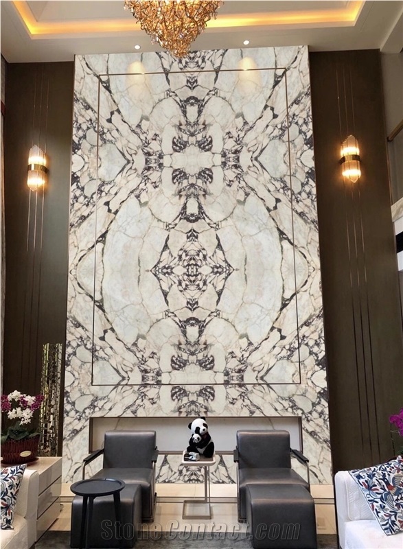 Calacatta Viola Marble Slab Floor Wall Tiles Open Book