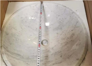 Carrara White Marble Bathroom Sink,Hotel House Round Basin