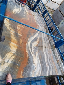 Gold Black Wave Namco Quartzite Own Quarry Slab Block Tile