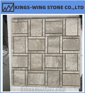 Ivory Mosaic Tiles Renovate House Bathroom Decor Pattern