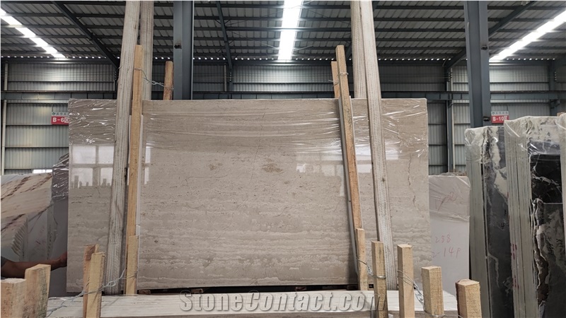Ivory Semi White Polished Leather Limetone Wall Background Slab