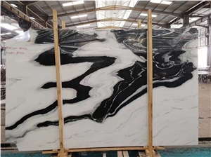 Modern Panda White Marble Slab House Table Full Sets Furniture