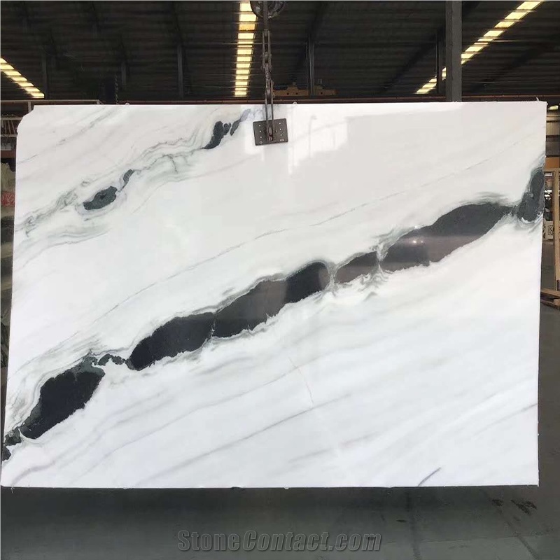 Modern Panda White Marble Slab House Table Full Sets Furniture