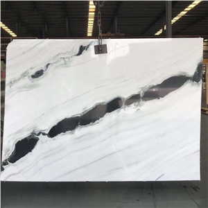 Modern Panda White Marble Slab House Table Full Sets Furniture