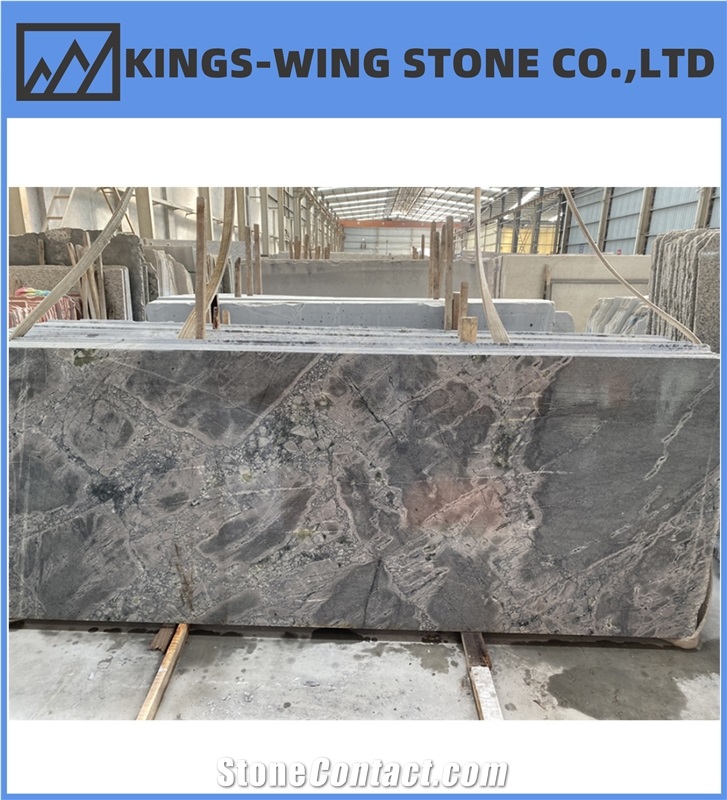 Silver Gray Atlantic Grey Sky Blue Slabs Tiles In Stock