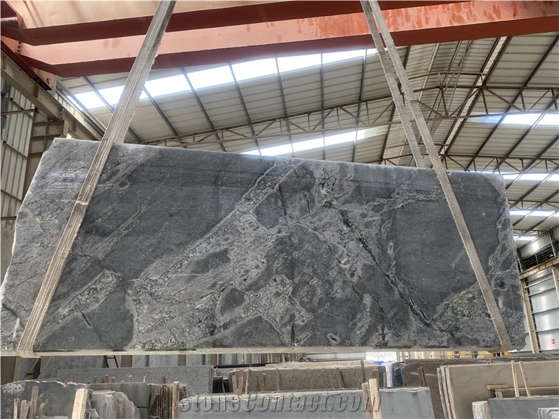 Silver Gray Atlantic Grey Sky Blue Slabs Tiles In Stock