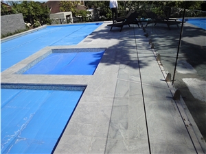 Silver Gray Atlantic Grey Sky Blue Slabs Tiles In Stock