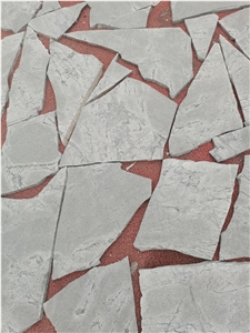 Sky Blue Atlantic Grey Granite Irregular Flamed+Brushed Flagstone Pavers