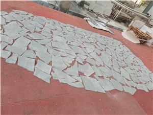 Sky Blue Atlantic Grey Granite Irregular Flamed+Brushed Flagstone Pavers