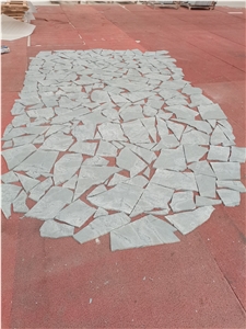 Sky Blue Atlantic Grey Granite Irregular Flamed+Brushed Flagstone Pavers