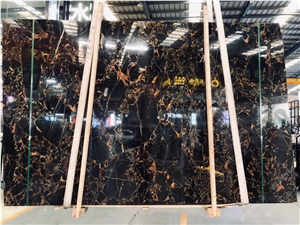 Portoro Black & Gold Marble Big Slabs Tiles
