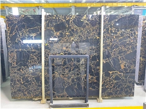 Portoro Black & Gold Marble Big Slabs Tiles