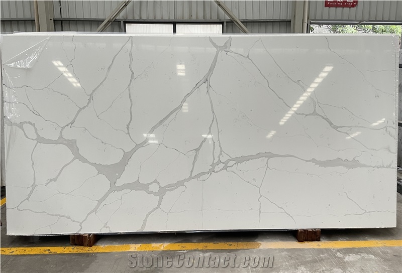 GS8676 Calacatta Marble Look Quartz Slabs