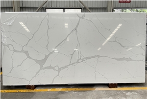 GS8676 Calacatta Marble Look Quartz Slabs