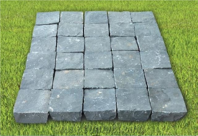 Grey Basalt Cubic Cobblestone, Pavers, Cubestone